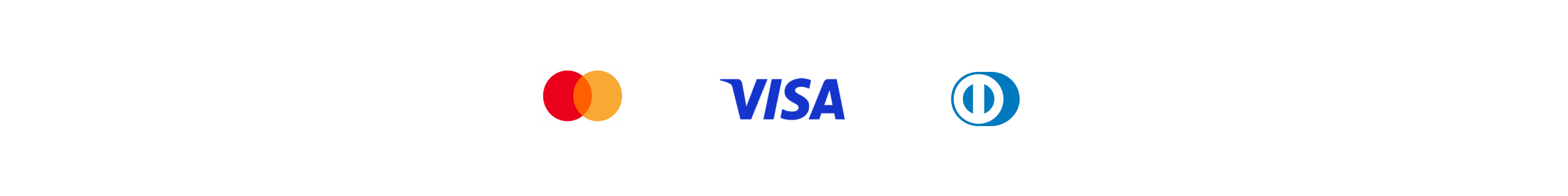 Mastercard, Visa, Diners